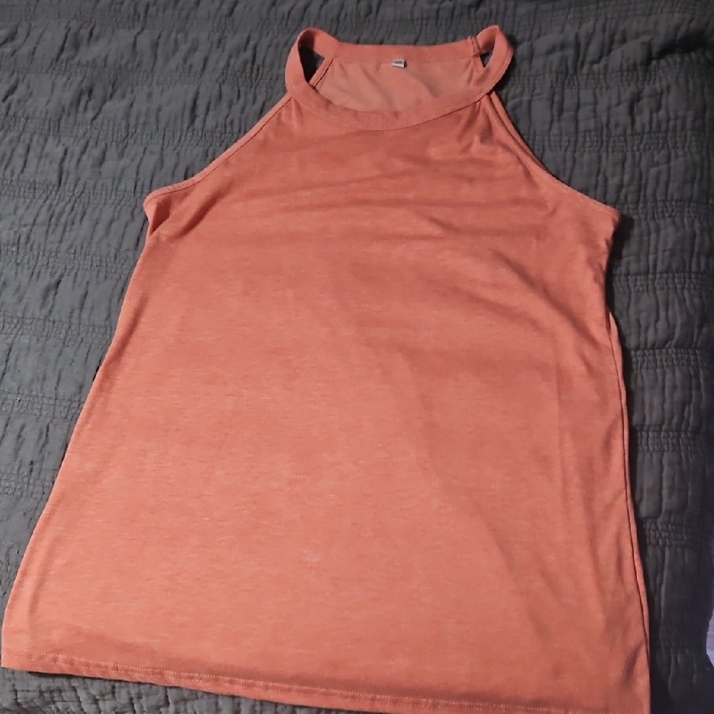 Elegant Sleeveless Coral Tank Top